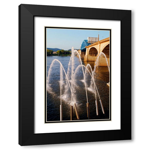 Water Cannons Black Modern Wood Framed Art Print with Double Matting by Lee, Rachel