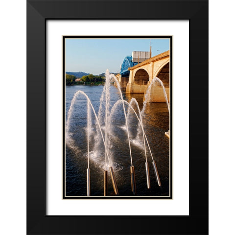 Water Cannons Black Modern Wood Framed Art Print with Double Matting by Lee, Rachel