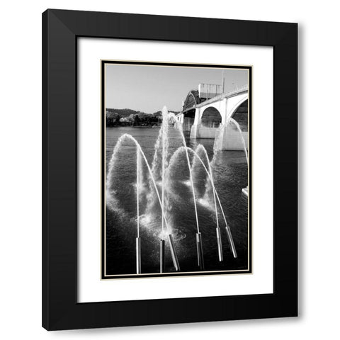Water Cannons BW Black Modern Wood Framed Art Print with Double Matting by Lee, Rachel