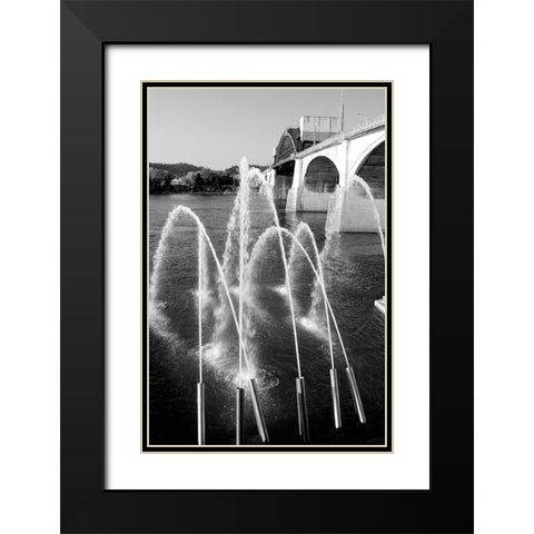 Water Cannons BW Black Modern Wood Framed Art Print with Double Matting by Lee, Rachel