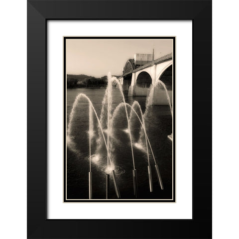 Water Cannons Sepia Black Modern Wood Framed Art Print with Double Matting by Lee, Rachel