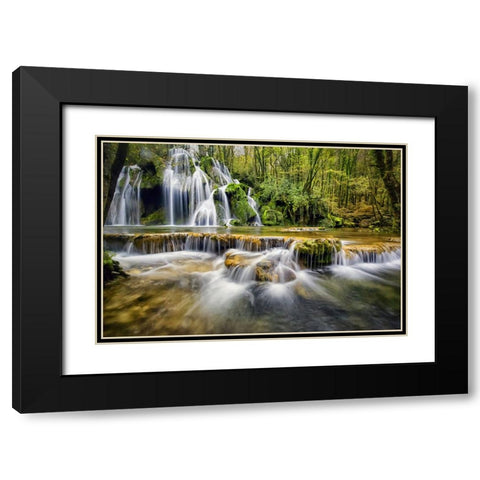 Waterfall 17 Black Modern Wood Framed Art Print with Double Matting by Lee, Rachel