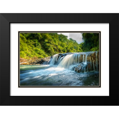 Waterfall 18 Black Modern Wood Framed Art Print with Double Matting by Lee, Rachel