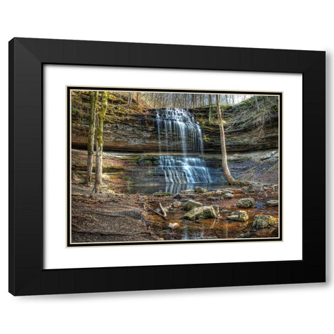 Waterfall 20 Black Modern Wood Framed Art Print with Double Matting by Lee, Rachel