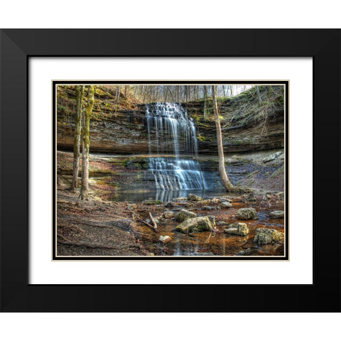Waterfall 20 Black Modern Wood Framed Art Print with Double Matting by Lee, Rachel