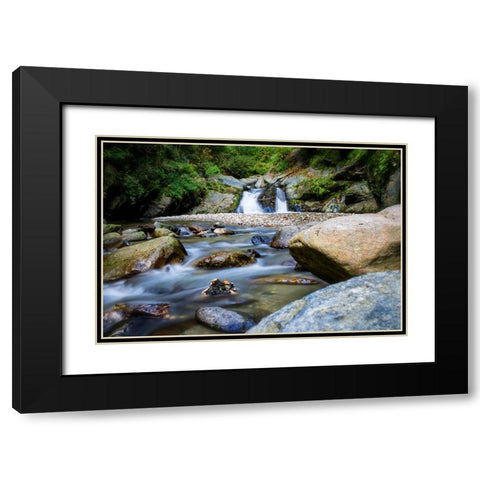 Waterfall 21 Black Modern Wood Framed Art Print with Double Matting by Lee, Rachel