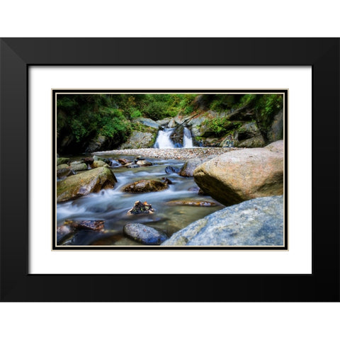Waterfall 21 Black Modern Wood Framed Art Print with Double Matting by Lee, Rachel