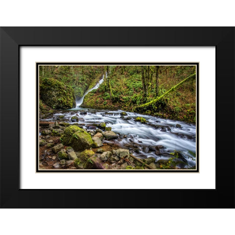 Waterfall 27 Black Modern Wood Framed Art Print with Double Matting by Lee, Rachel