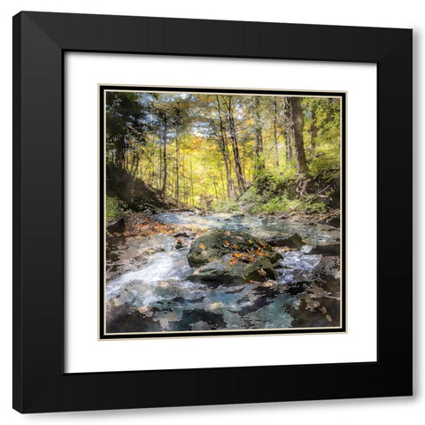 Waterfall 28 Black Modern Wood Framed Art Print with Double Matting by Lee, Rachel