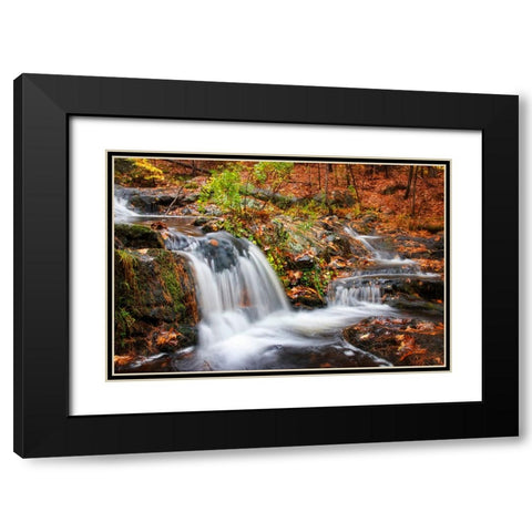 Waterfall 3 Black Modern Wood Framed Art Print with Double Matting by Lee, Rachel