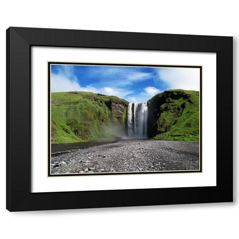 Waterfall 33 Black Modern Wood Framed Art Print with Double Matting by Lee, Rachel