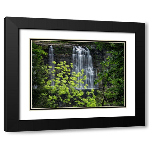 Waterfall 34 Black Modern Wood Framed Art Print with Double Matting by Lee, Rachel