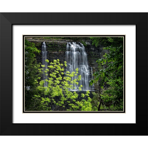 Waterfall 34 Black Modern Wood Framed Art Print with Double Matting by Lee, Rachel