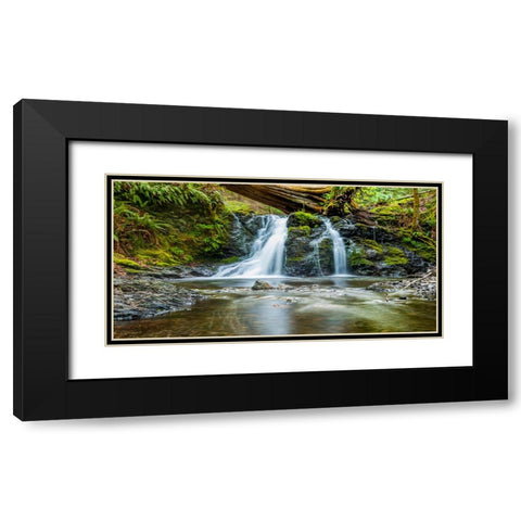 Waterfall 40 Black Modern Wood Framed Art Print with Double Matting by Lee, Rachel