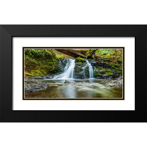 Waterfall 40 Black Modern Wood Framed Art Print with Double Matting by Lee, Rachel