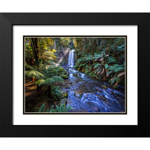 Waterfall 41 Black Modern Wood Framed Art Print with Double Matting by Lee, Rachel