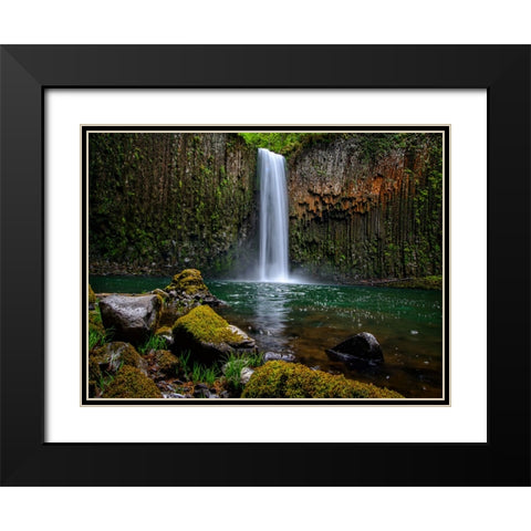 Waterfall 43 Black Modern Wood Framed Art Print with Double Matting by Lee, Rachel