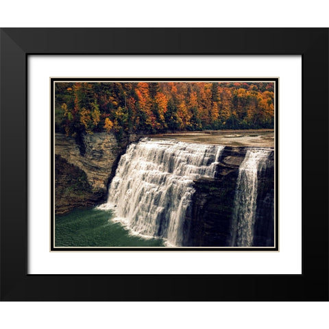 Waterfall 44 Black Modern Wood Framed Art Print with Double Matting by Lee, Rachel