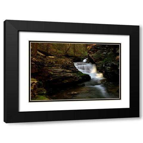 Waterfall 52 Black Modern Wood Framed Art Print with Double Matting by Lee, Rachel