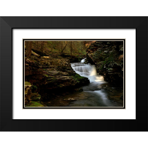 Waterfall 52 Black Modern Wood Framed Art Print with Double Matting by Lee, Rachel
