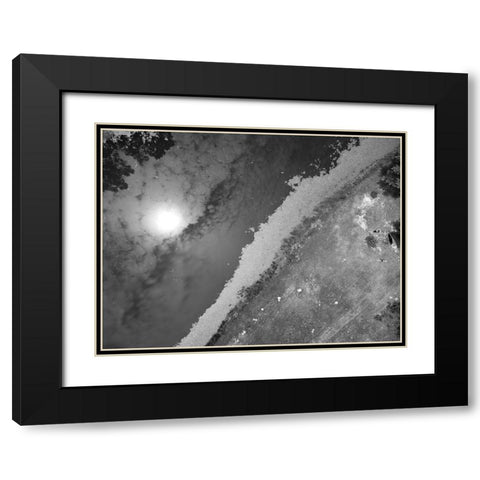 Belton Pond Black Modern Wood Framed Art Print with Double Matting by Malone, Will