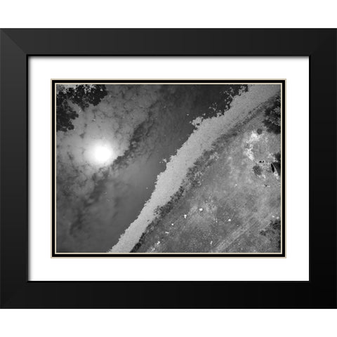 Belton Pond Black Modern Wood Framed Art Print with Double Matting by Malone, Will