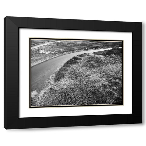 Monochrome Marsh Black Modern Wood Framed Art Print with Double Matting by Malone, Will