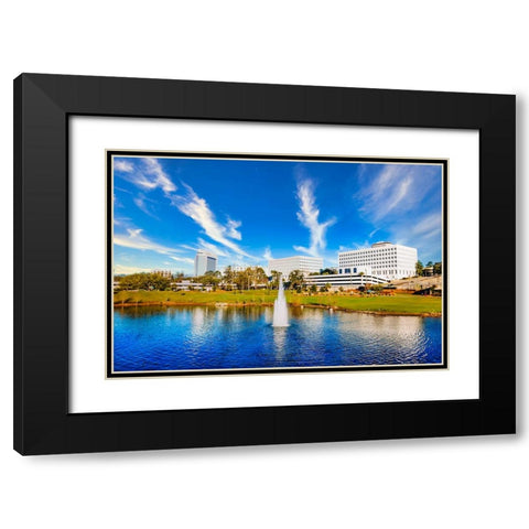 Cascades  Black Modern Wood Framed Art Print with Double Matting by Malone, Will