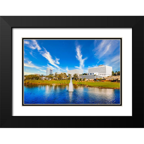 Cascades  Black Modern Wood Framed Art Print with Double Matting by Malone, Will