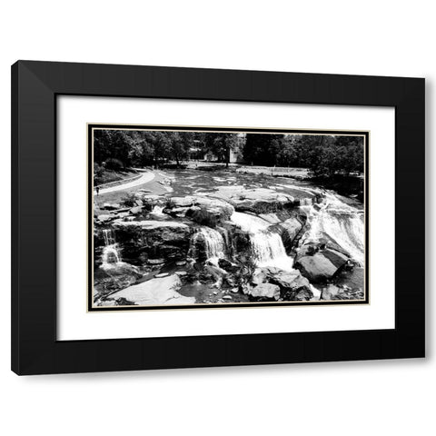 Falls Park BW Black Modern Wood Framed Art Print with Double Matting by Malone, Will
