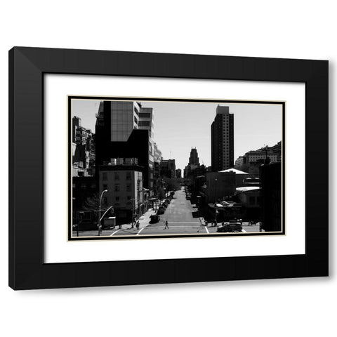 Crosswalk Black Modern Wood Framed Art Print with Double Matting by Malone, Will