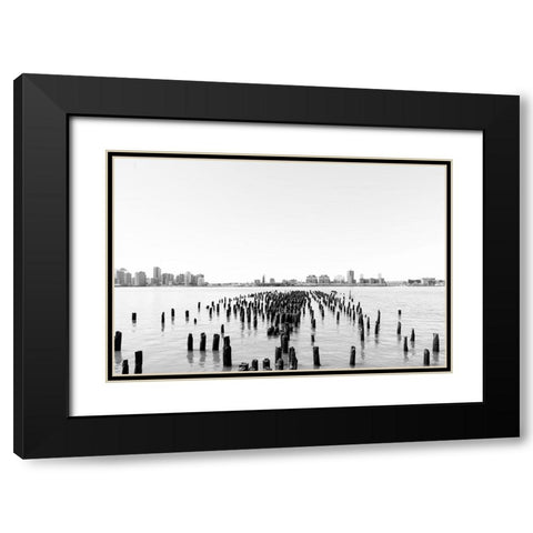 Hudson Black Modern Wood Framed Art Print with Double Matting by Malone, Will