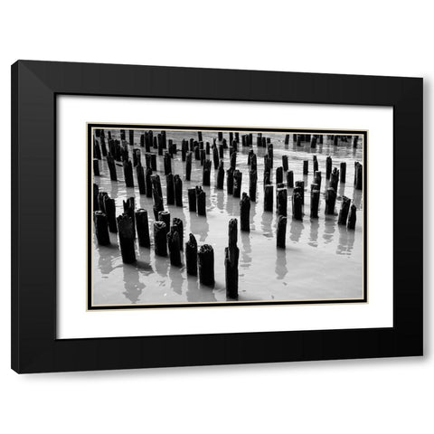 Posts Black Modern Wood Framed Art Print with Double Matting by Malone, Will