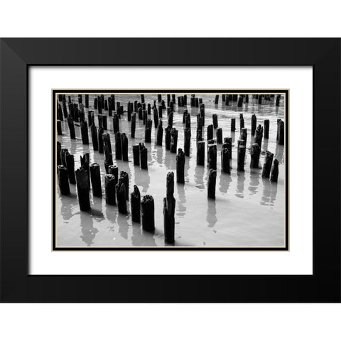 Posts Black Modern Wood Framed Art Print with Double Matting by Malone, Will