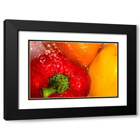 Bell Pepper Bath Black Modern Wood Framed Art Print with Double Matting by Malone, Will