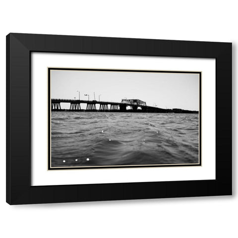 Shimmer Black Modern Wood Framed Art Print with Double Matting by Malone, Will