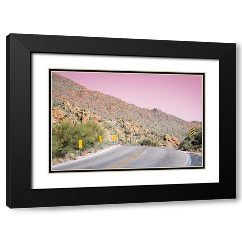 Desert Road Trip Black Modern Wood Framed Art Print with Double Matting by Malone, Will