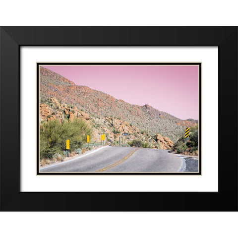 Desert Road Trip Black Modern Wood Framed Art Print with Double Matting by Malone, Will