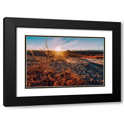 Desert Sunset 3 Black Modern Wood Framed Art Print with Double Matting by Malone, Will