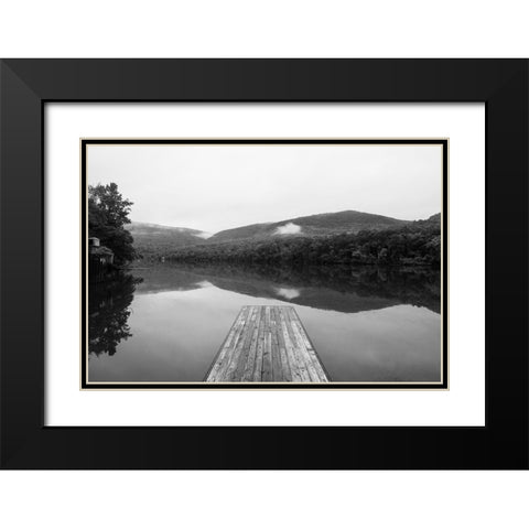 Markâ€™s Dock Black Modern Wood Framed Art Print with Double Matting by Malone, Will