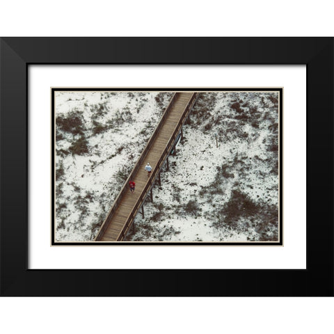 White Sands 2 Black Modern Wood Framed Art Print with Double Matting by Malone, Will