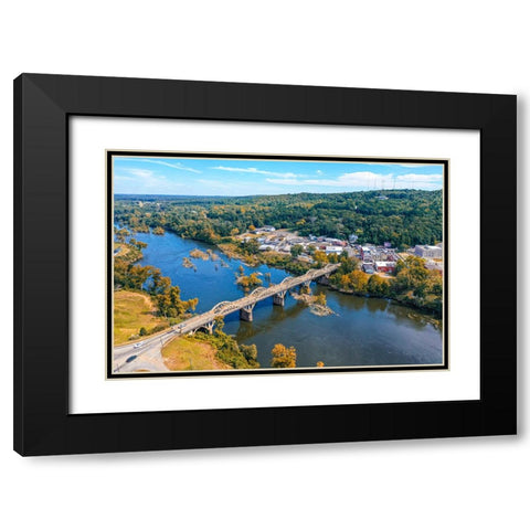 Wetumpka Fall Black Modern Wood Framed Art Print with Double Matting by Malone, Will