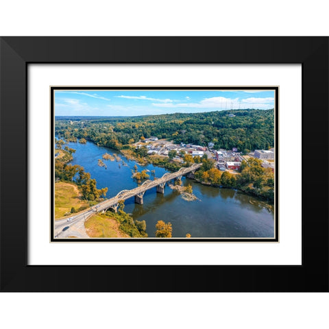 Wetumpka Fall Black Modern Wood Framed Art Print with Double Matting by Malone, Will