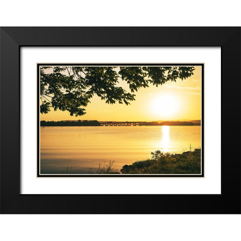 Alabama Line Black Modern Wood Framed Art Print with Double Matting by Malone, Will