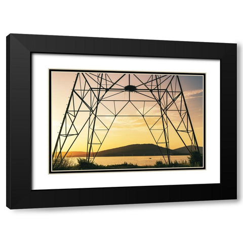 Alabama Line 2 Black Modern Wood Framed Art Print with Double Matting by Malone, Will