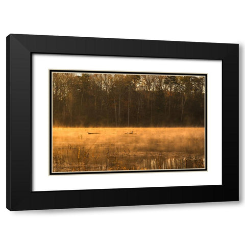 Tired Creek Golden Mist Black Modern Wood Framed Art Print with Double Matting by Malone, Will