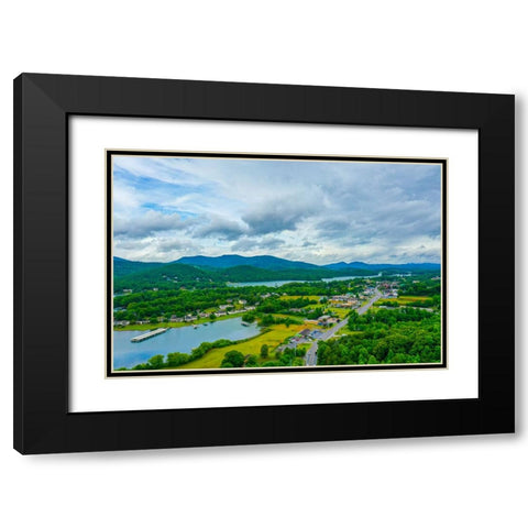 Downtown Hiawassee Black Modern Wood Framed Art Print with Double Matting by Malone, Will