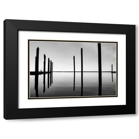 Calm Waters Black Modern Wood Framed Art Print with Double Matting by Malone, Will