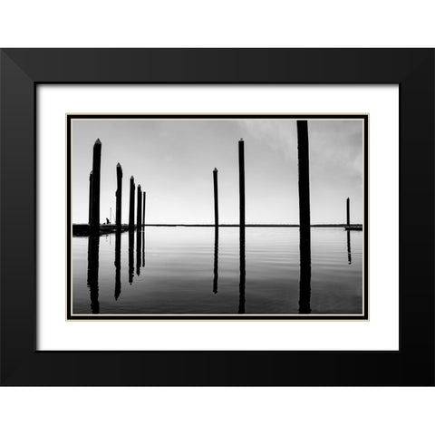 Calm Waters Black Modern Wood Framed Art Print with Double Matting by Malone, Will