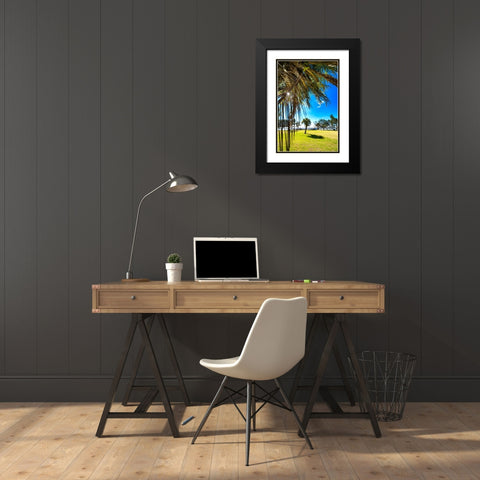 Palm Park Black Modern Wood Framed Art Print with Double Matting by Malone, Will
